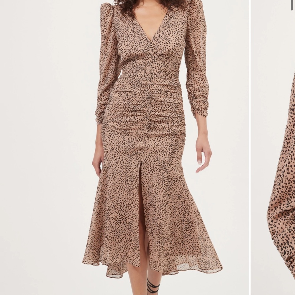 ASTR The Label Animal Print Midi Dress